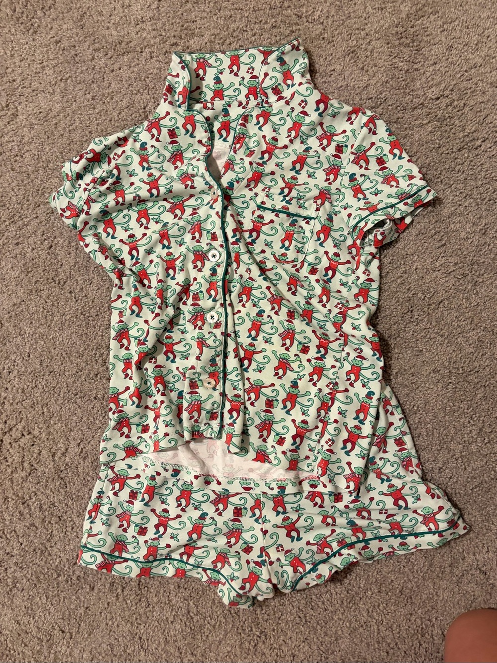 Roller Rabbit Christmas monkey pajama set